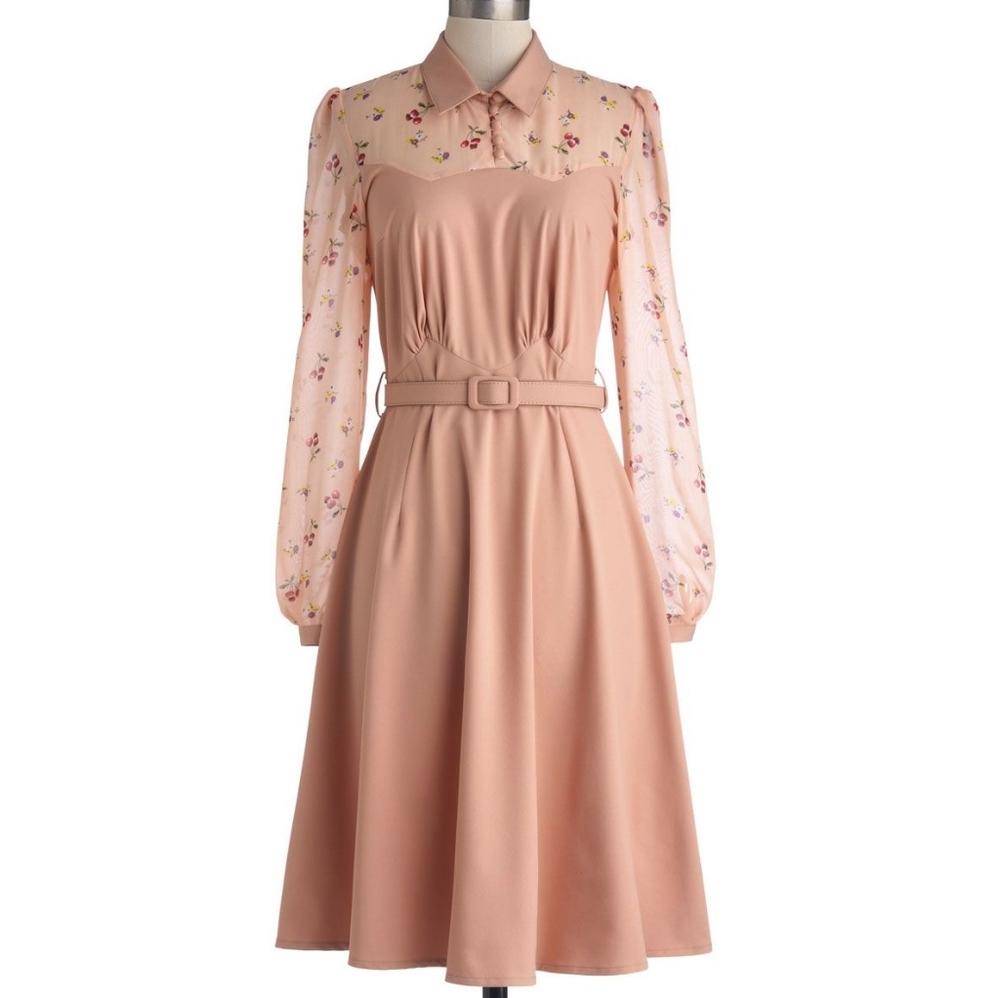 Modcloth Collectif Peach Cherry Dress nwot